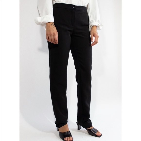 Chanel “Uniform” black mid-rise stretchy slacks. - Picture 5 of 5